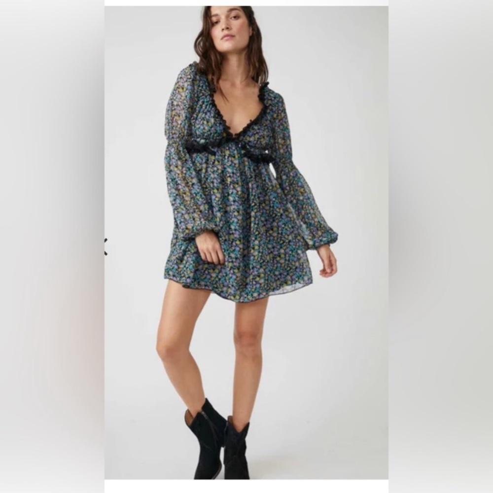 New Free People Pennie Mini Dress size L - Picture 3 of 17